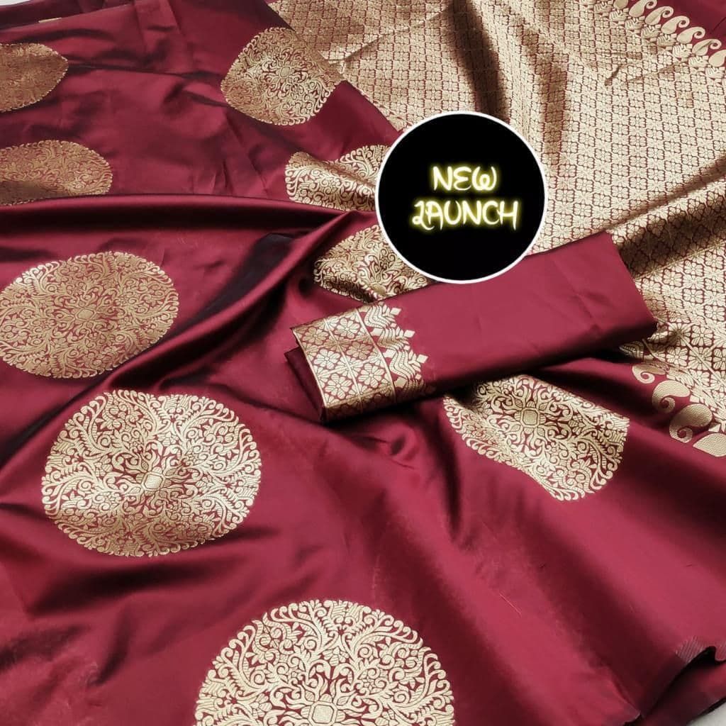 Luxurious Jacquard Woven Litchi Silk Saree